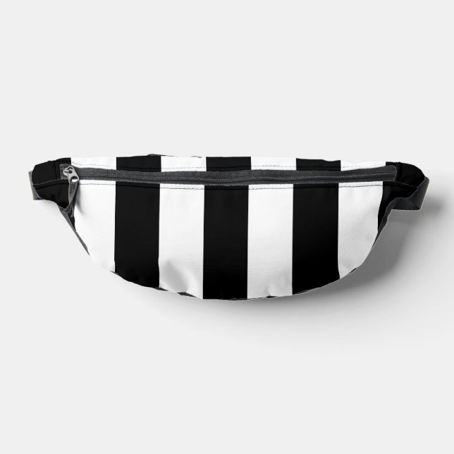 Black and White Stripes, Striped Pattern, Lines Bum Bags (Lay Down)