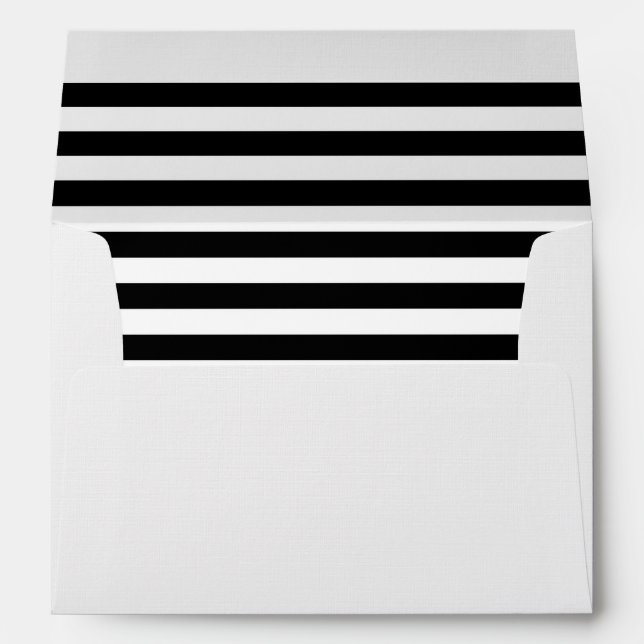 Black and White Stripes, Striped Pattern, Lines Envelope (Back (Bottom))