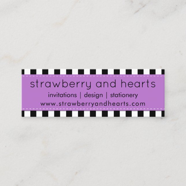 Black and White Stripes, Striped Pattern, Lines Mini Business Card (Front)