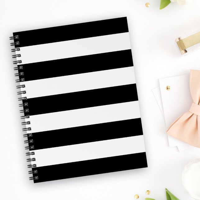 Black and White Stripes, Striped Pattern, Lines Notebook (Creator Uploaded)