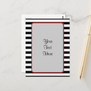 Black and White Stripes, Striped Pattern, Lines Postcard