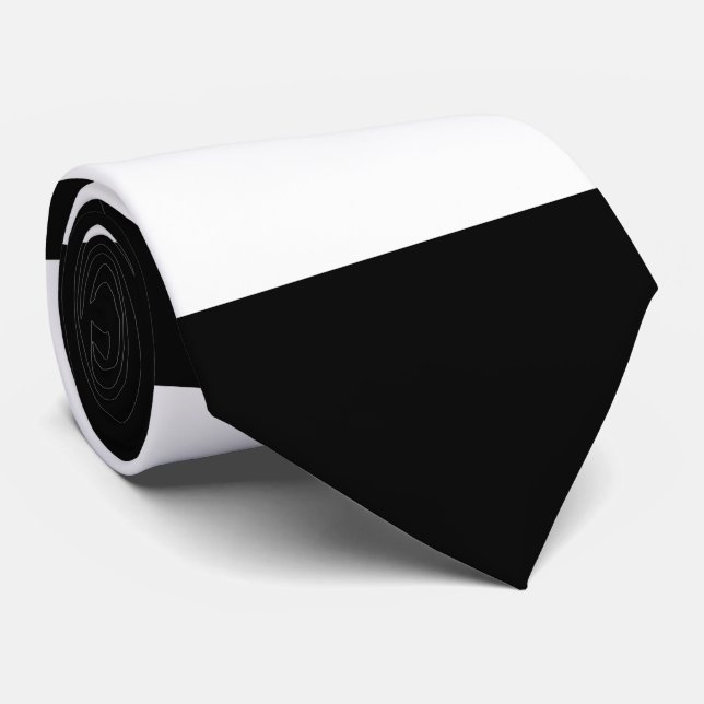 Black and White Stripes, Striped Pattern, Lines Tie (Rolled)