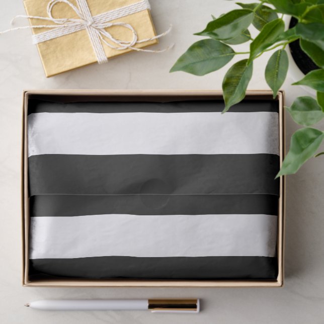 Black and White Stripes, Striped Pattern, Lines Tissue Paper (Gift)