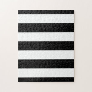 Black And White Stripes Stylish Jigsaw Puzzle
