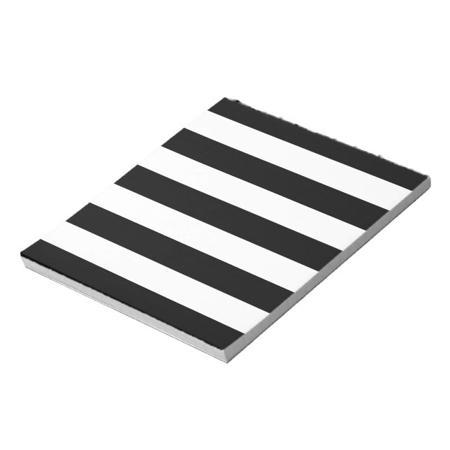 Black And White Stripes Stylish Notepad (Rotated)