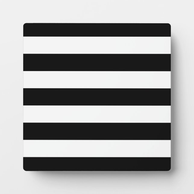 Black And White Stripes Stylish Plaque (Front)