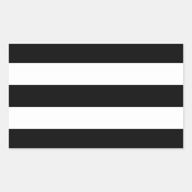 Black And White Stripes Stylish Rectangular Sticker (Front)