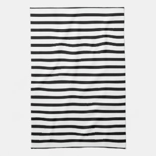 Black and White Stripes Tea Towel