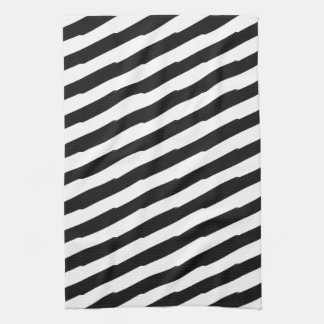 Black And White Stripes Tea Towel