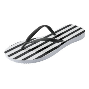 Black and White Stripes Thongs