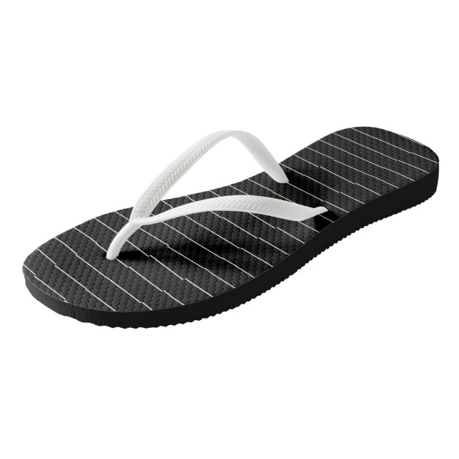 Black and White Stripes Thongs (Angled)