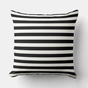 Black and White Stripes Throw Pillow