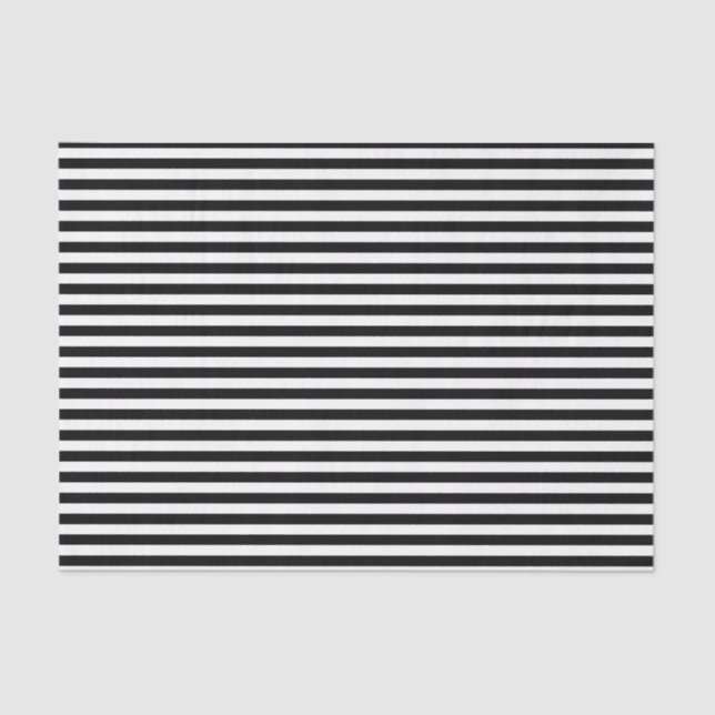 Black and White Stripes Tissue Paper (Front)