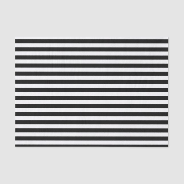 Black and White Stripes Tissue Paper (Front)