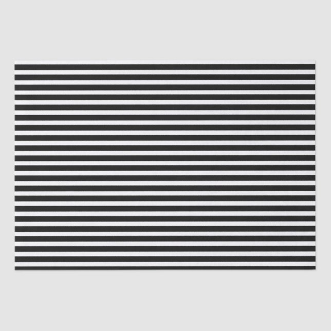 Black and White Stripes Tissue Paper (Front)