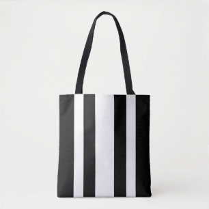 Black And White Stripes Tote Bag
