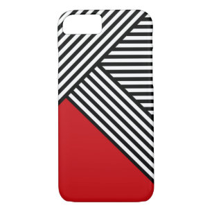Black and white stripes with red triangle iPhone 8/7 case