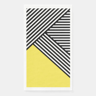 Black and white stripes with yellow triangle  napkin