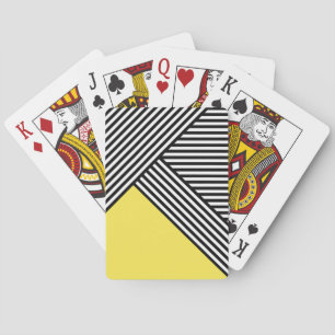 Black and white stripes with yellow triangle playing cards