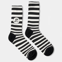 Black and white stripes with your initials