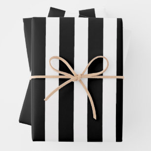 Black and White Stripes  Wrapping Paper Sheet
