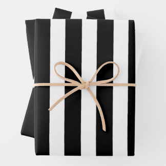 Black and White Stripes Wrapping Paper Sheet
