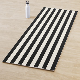 Black and White Stripes Yoga Mat