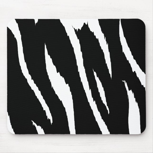 Black and White Strips Mouse Pad (Front)