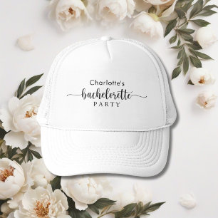 Black And White Stylish Bachelorette Party Trucker Hat