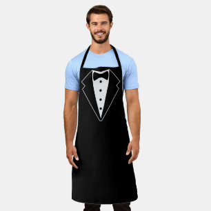 Black and White Stylish Classy Tuxedo Apron