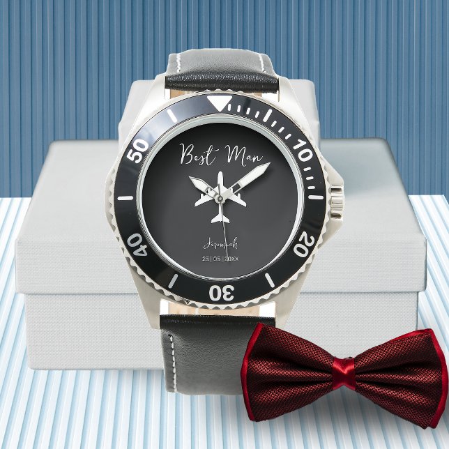 Black and White Stylish Groosman Best Man Watch (Black and White Stylish Groosman Best Man Watch)