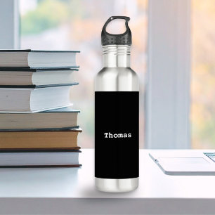 Black and White Stylish Minimalist Personalized 710 Ml Water Bottle