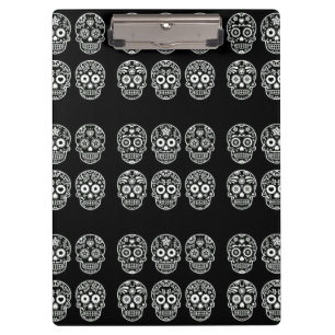 Black and White Sugar Skull Clipboard