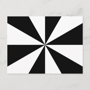 Black and White Sunburst Pattern Postcard