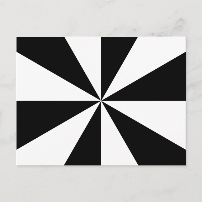Black and White Sunburst Pattern Postcard (Front)