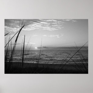 Black and White Sunset Poster