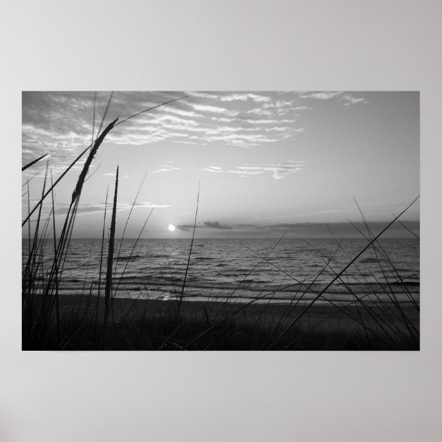 Black and White Sunset Poster (Front)