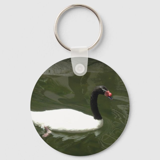 Black and White Swan Key Ring (Front)