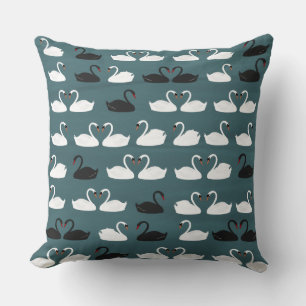 Black and White Swans Cushion