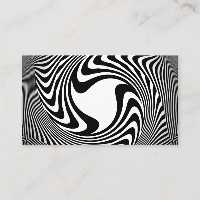 Black And White Swirl Emblem Business Card (Front)