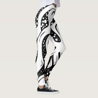 black and white swirl leggings