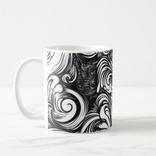 Black And White Swirl Pattern Coffee Mug