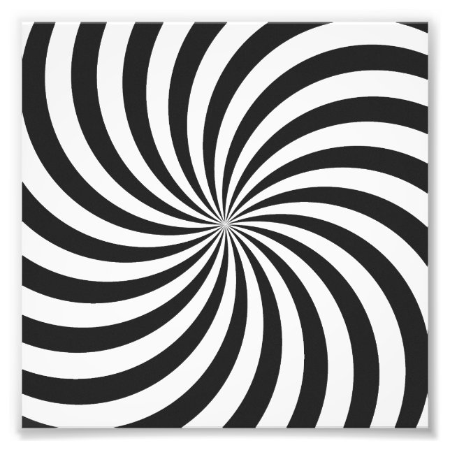Black and White Swirl Pattern Photo Print (Front)