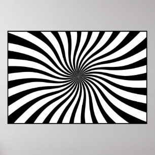 Black and white swirl poster