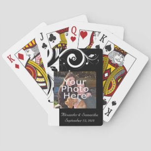 Black and White Swirl w/Colour Photo Playing Cards