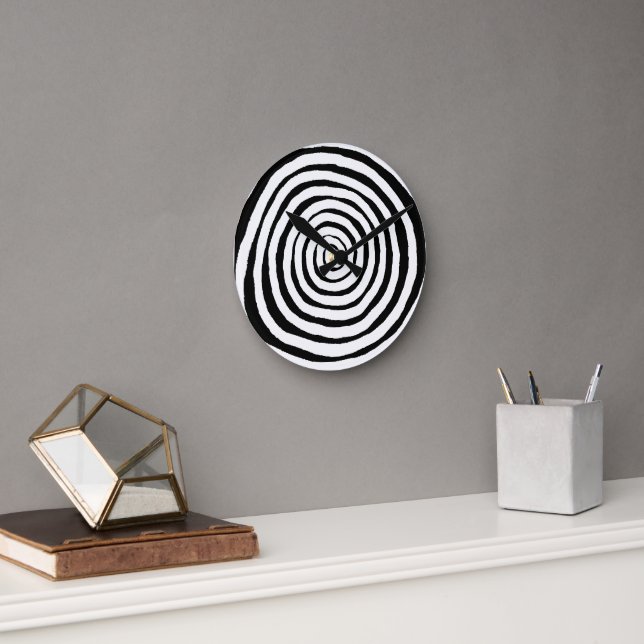 Black and White Swirl Wall Clock (Office)
