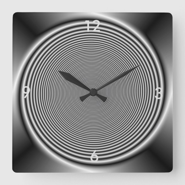 Black and White Swirl > Wall Clock (Front)