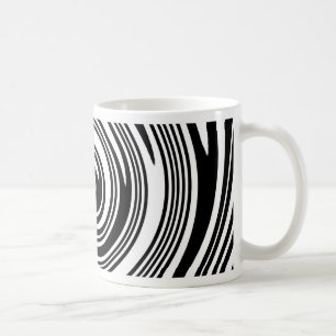 Black and white swirling pattern coffee mug