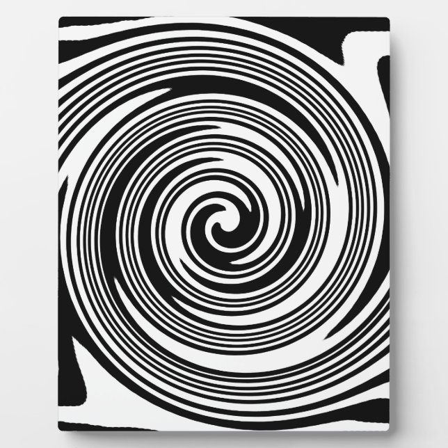 Black and white swirling pattern plaque (Front)