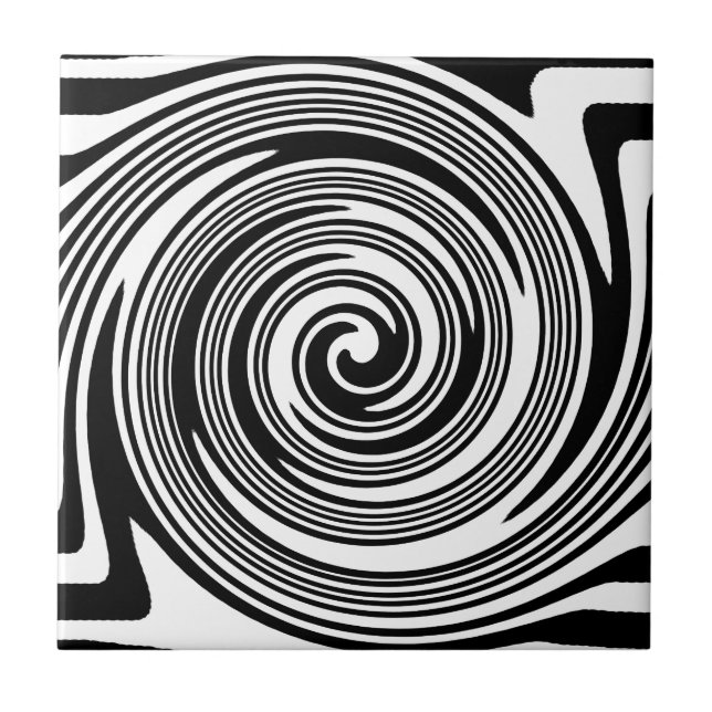 Black and white swirling pattern tile (Front)